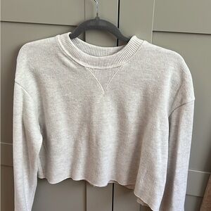 Zara Cream Ribbed Knit Top